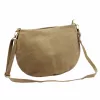  Dámska taupe kabelka cez rameno Luka 26-098 z semišovej kože, bočná taška 37 x 26 x 5 cm