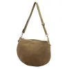  Dámska taupe kabelka cez rameno Luka 26-098 z semišovej kože, bočná taška 37 x 26 x 5 cm