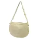  Dámska béžová kabelka cez rameno, crossbody kabelka z semišovej kože Luka 26-098, rozmery 37 x 26 x 5 cm
