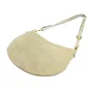  Dámska béžová kabelka cez rameno, crossbody kabelka z semišovej kože Luka 26-098, rozmery 37 x 26 x 5 cm