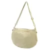  Dámska béžová kabelka cez rameno, crossbody kabelka z semišovej kože Luka 26-098, rozmery 37 x 26 x 5 cm