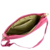  Dámska ružová semišová kožená kabelka Luka 26-098 37 x 26 x 5 cm