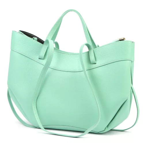 Luka 25-025 türkiz női bőr kézitáska, válltáska  40 x 30 x 12 cm