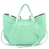 Luka 25-025 türkiz női bőr kézitáska, válltáska  40 x 30 x 12 cm