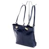 Florence 35 navy női bőr válltáska, hátizsákká alakítható 32 x 28 x 9 cm