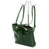 Florence 35 smaragzöld női bőr válltáska, hátizsákká alakítható 32 x 28 x 9 cm