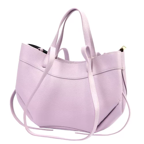 Luka 25-025 DOLLARO levendula lila női bőr kézitáska, válltáska 33 x 26 x 9 cm