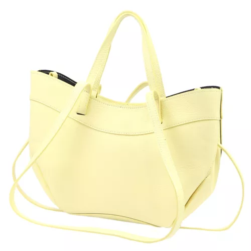 Luka 25-025 DOLLARO halvány sárga női bőr kézitáska, válltáska 33 x 26 x 9 cm
