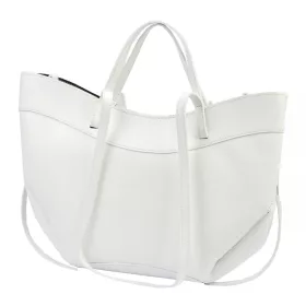   Luka 25-025 fehér női bőr kézitáska, válltáska 40 x 30 x 12 cm