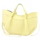 Luka 25-025 pasztell sárga női bőr kézitáska, válltáska 40 x 30 x 12 cm
