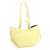 Luka 25-025 pasztell sárga női bőr kézitáska, válltáska 40 x 30 x 12 cm