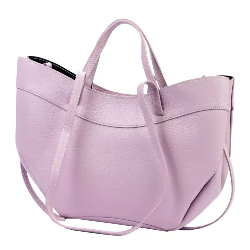 Luka 25-025 levendula lila női bőr kézitáska, válltáska 40 x 30 x 12 cm