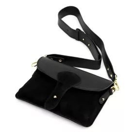    Dámska kožená kabelka Luka 26-100 D čierna, crossbody 24,5 x 18 x 6 cm