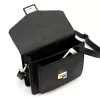  Dámska kožená crossbody kabelka Luka 26-061 čierna 23 x 16,5 x 9 cm