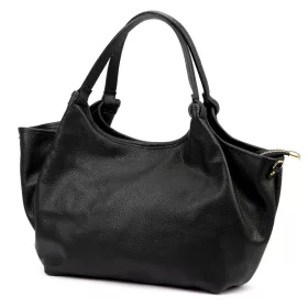    Dámska kožená kabelka cez rameno Luka 26-031 čierna, s bočným popruhom 42 x 26 x 13 cm
