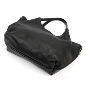    Dámska kožená kabelka cez rameno Luka 26-031 čierna, s bočným popruhom 42 x 26 x 13 cm