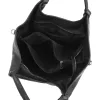  Dámska kožená kabelka cez rameno Luka 26-031 čierna, s bočným popruhom 42 x 26 x 13 cm
