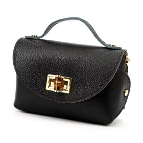    Dámska kožená kabelka Luka 26-106 DOLLARO čierna 19 x 13 x 9 cm