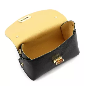   Dámska kožená kabelka Luka 26-106 DOLLARO čierna 19 x 13 x 9 cm