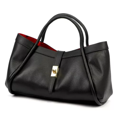  Dámska kožená kabelka Camilla PREMIUM 10.012 čierna 36 x 22 x 18 cm