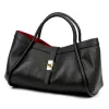  Dámska kožená kabelka Camilla PREMIUM 10.012 čierna 36 x 22 x 18 cm