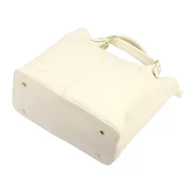   Dámska kožená kabelka Luka 26-108 béžovej farby s bočným popruhom 38 x 30 x 15 cm