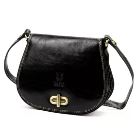    Dámska kožená crossbody kabelka Florence 59 čierna 24 x 19 x 9 cm