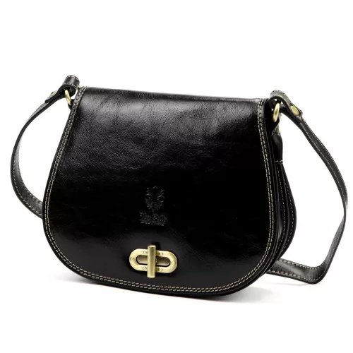  Dámska kožená crossbody kabelka Florence 59 čierna 24 x 19 x 9 cm