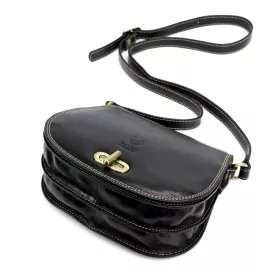    Dámska kožená crossbody kabelka Florence 59 čierna 24 x 19 x 9 cm