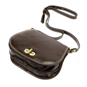    Dámska hnedá kožená crossbody kabelka Florence 59 24 x 19 x 9 cm