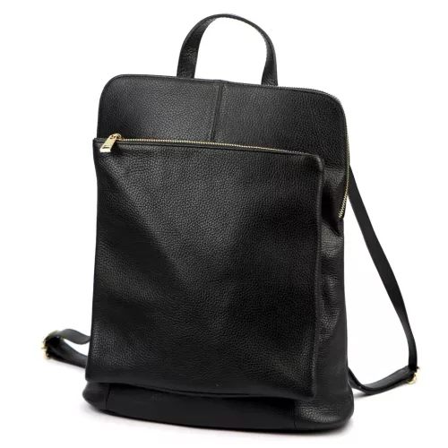 Dámsky čierny ruksak z hovädzej kože Luka 26-112 DOLLARO 31 x 37 x 13 cm