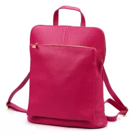    Dámsky ruksak Luka 26-112 DOLLARO z hovädzej kože magenta 31 x 37 x 13 cm