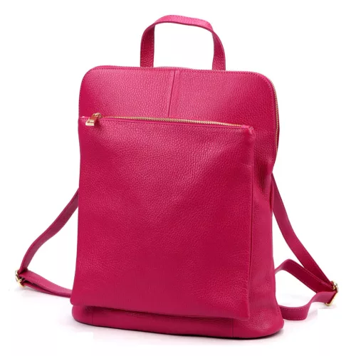  Dámsky ruksak Luka 26-112 DOLLARO z hovädzej kože magenta 31 x 37 x 13 cm
