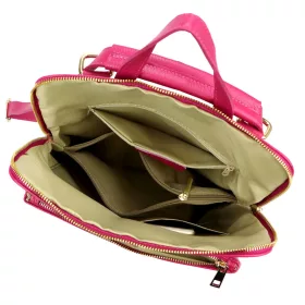    Dámsky ruksak Luka 26-112 DOLLARO z hovädzej kože magenta 31 x 37 x 13 cm