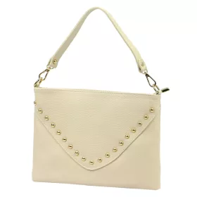    Dámska kožená kabelka Luka 26-103 béžovej farby s bočným popruhom 29 x 21 x 4 cm