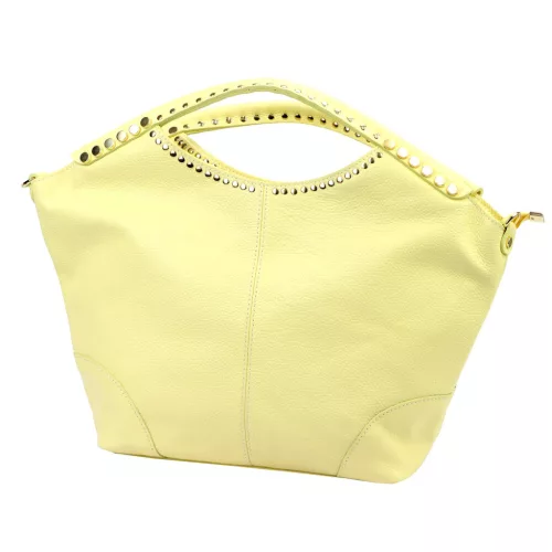  Dámska kožená kabelka Camilla PREMIUM 10.003 DOLLARO svetložltá 48 x 30 x 12 cm