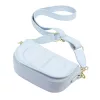  Dámska kožená crossbody kabelka Luka 25-053 v svetlomodrej farbe 24 x 14 x 8 cm