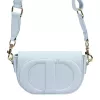  Dámska kožená crossbody kabelka Luka 25-053 v svetlomodrej farbe 24 x 14 x 8 cm