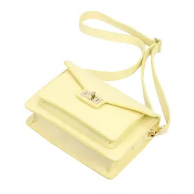    Dámska kožená crossbody kabelka Luka 26-061 svetložltá 23 x 16,5 x 9 cm