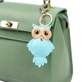   Dámsky doplnok z hovädzej kože Florence BRE-9 OWL modrý 9 x 6 x 2 cm