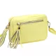 Luka 20-030 halvány sárga női bőr oldaltáska 21 x 15 x 8 cm
