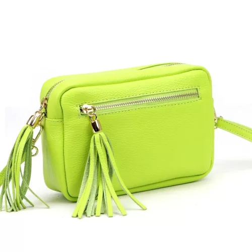 Luka 20-030  neon zöld női bőr oldaltáska 21 x 15 x 8 cm