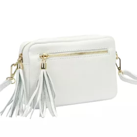    Dámska kožená crossbody kabelka Luka 20-030 biela 21 x 15 x 8 cm