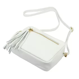    Dámska kožená crossbody kabelka Luka 20-030 biela 21 x 15 x 8 cm