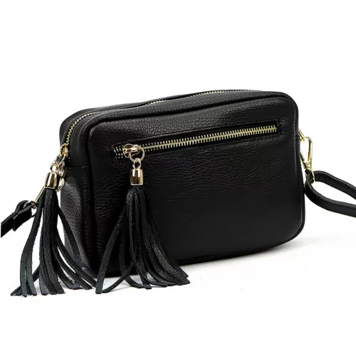 Luka 20-030 fekete női bőr oldaltáska 21 x 15 x 8 cm