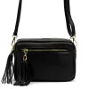 Luka 20-030 fekete női bőr oldaltáska 21 x 15 x 8 cm