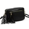 Luka 20-030 fekete női bőr oldaltáska 21 x 15 x 8 cm