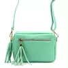 Luka 20-030 türkizzöld női bőr oldaltáska 21 x 15 x 8 cm