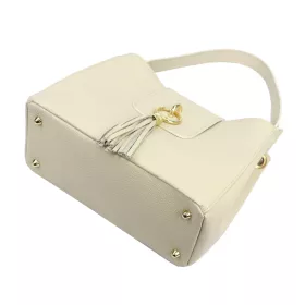    Dámska kožená kabelka cez rameno Luka 26-113 béžovej farby 30 x 24 x 13 cm