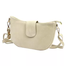    Dámska crossbody kabelka Luka 26-102 béžovej farby z semišovej kože 26 x 16 x 7 cm